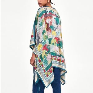 NWT Zara Trafaluc scarf kimono.Jungle animal print